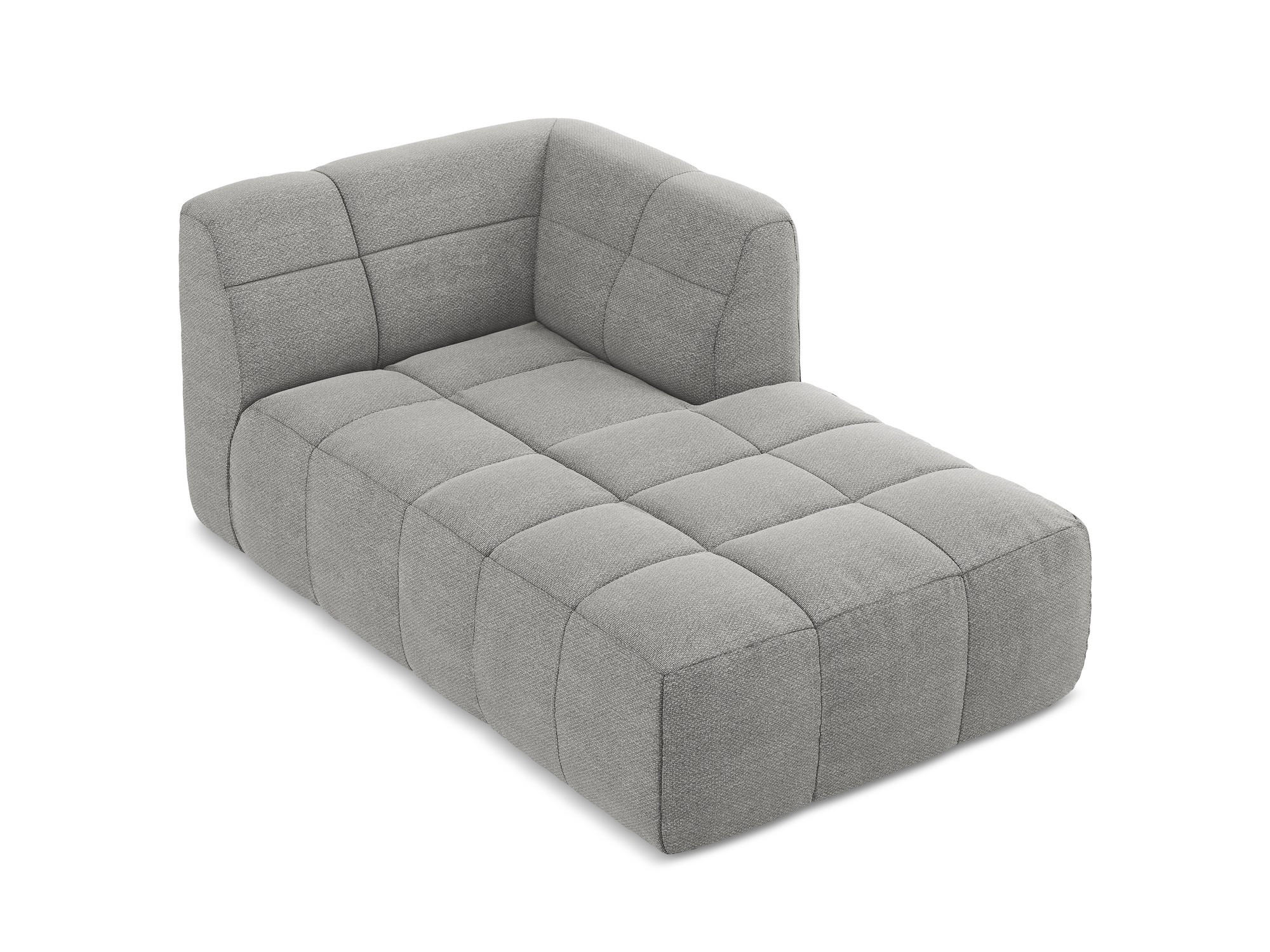 SOFAELEMENT Rechts Bouclé Stoff Grau - Hellgrau/Schwarz, Holzwerkstoff/Kunststoff (101/77/175cm) - Makamii