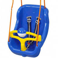 BABYSCHAUKEL Big Swing 06130 2 in 1 blau hohe Rückenlehne, abnehmbarer Bügel, bis 35 kg, ab 12 Monate - Blau, Kunststoff (37/43/28cm) - Pilsan