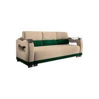 SCHLAFSOFA - Bettsofa Muscari II - Beige + Grün (Loca 15 + Loca 03) - Grün, Holz (227/90/92cm) - Möblo