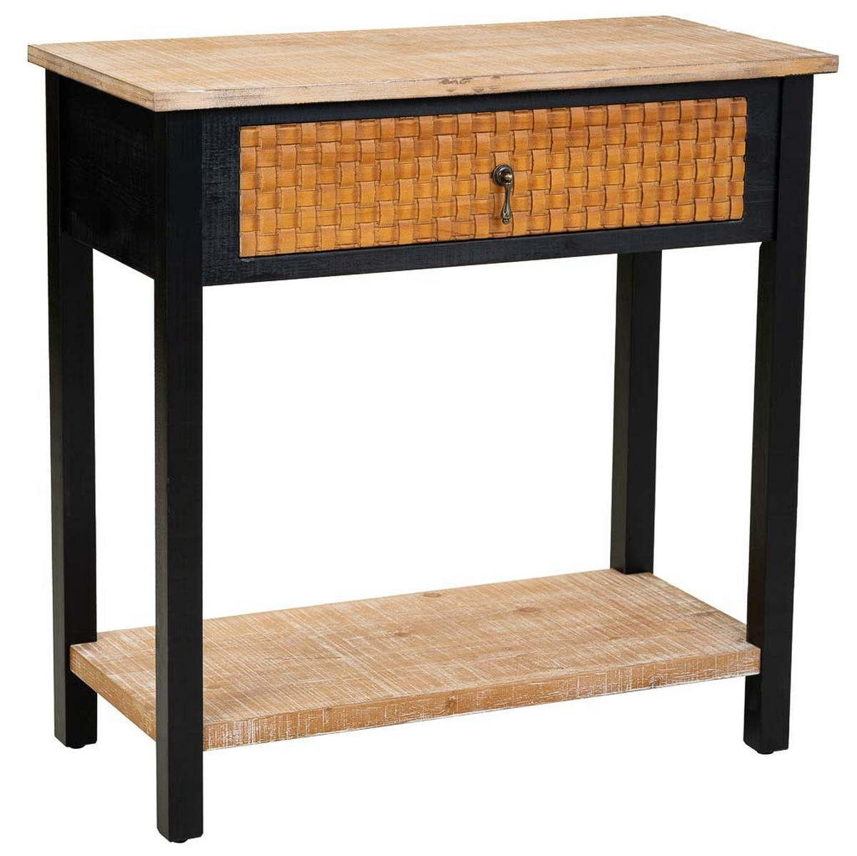 KONSOLENTISCH aus Holz, 80x38x82cm - Schwarz, Holz (38/80/82cm) - Wanderlust