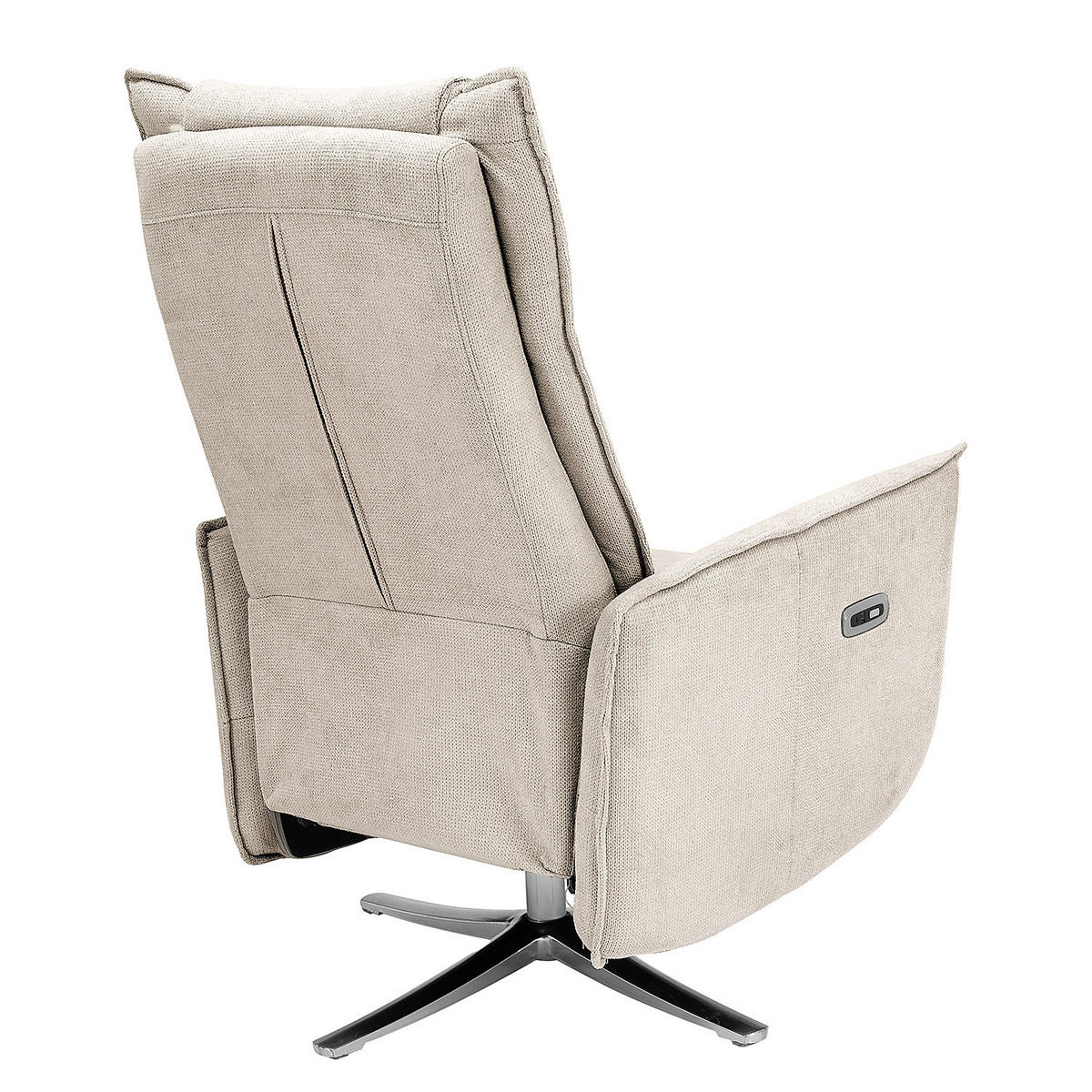 RELAXSESSEL - Microfaser / Metall - Hellgrau / Schwarz - Silberfarben/Hellgrau, Textil/Metall (73/111/85cm) - home24