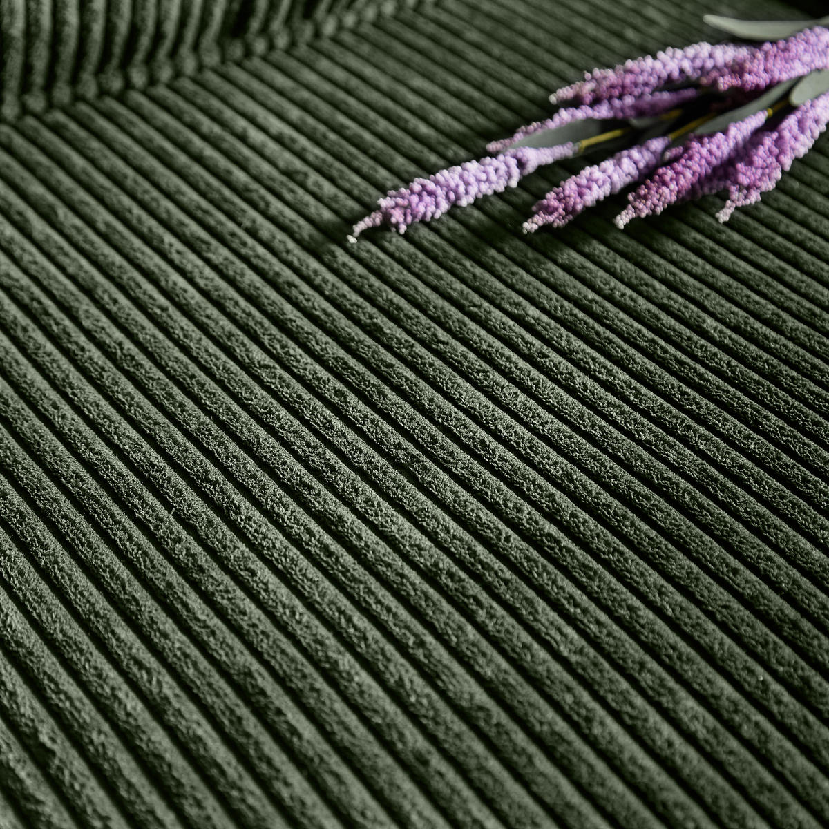 3-SITZER-SOFA DE-35029 mit Getränkehaltern Olivgrün - Grün, Textil (72/86/206cm) - ComfortXL