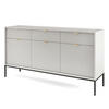 SIDEBOARD NANAIMO KOM3-3D3S Profilierte Fronten, Grau - Grau, Holzwerkstoff/Kunststoff (154/83/39cm) - Komodee