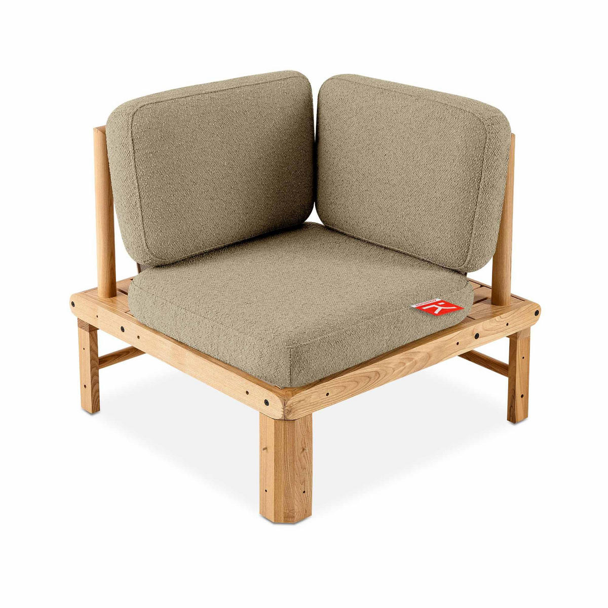 LOUNGESOFA ATREDA links - Beige, Holz/Textil (245/74/150cm) - KONSIMO®