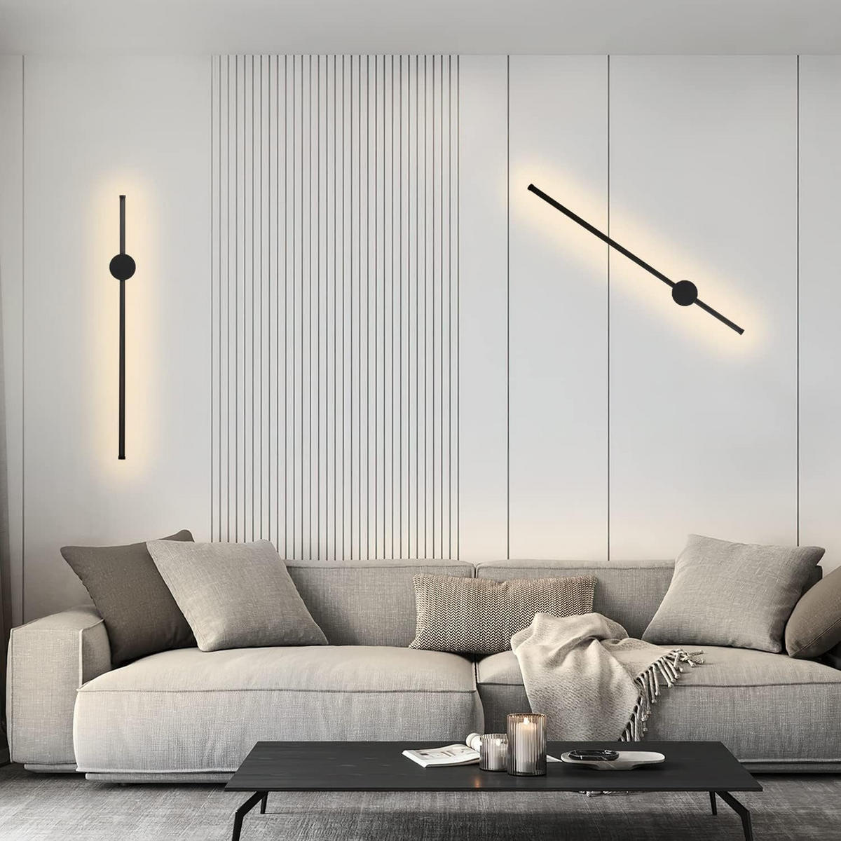 LED nástěnné světlo Yau 60/10/6cm - černá, kov (10/6/60cm) - Nettlife