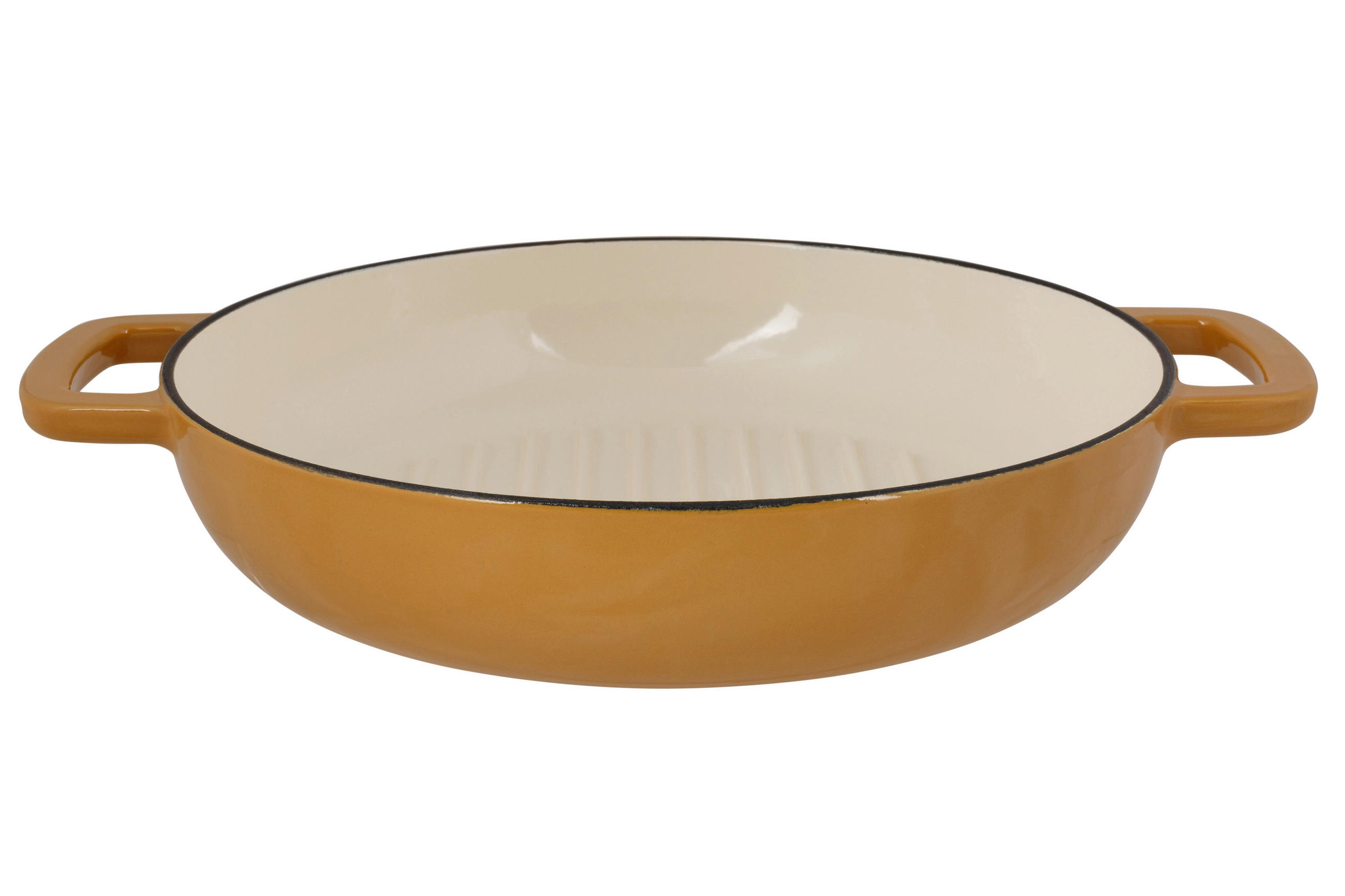 GRILLPFANNE Fontestic Gusseisen Amber Gold Ø 28 cm – emailliert - Gelb, Keramik (1/2/6cm) - Cosy & Trendy