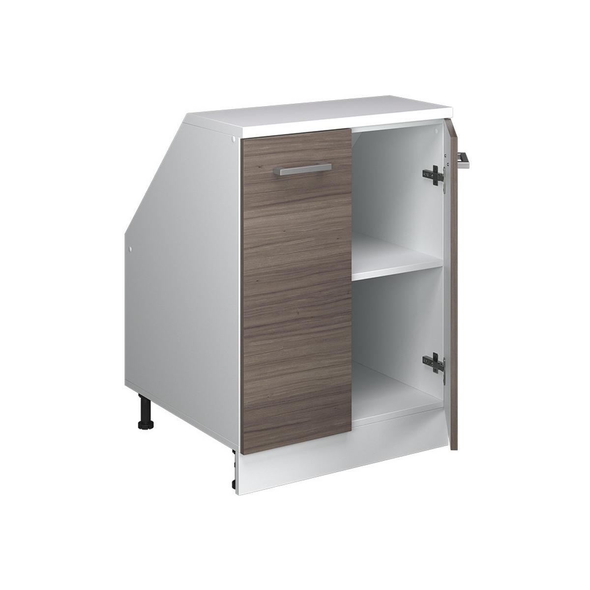 KUHINJSKI ORMAR ZA KOSINE KROVA R-Line Plemenita Siva 60 cm s 2 vrata, korpus ormara dubine 60 cm - bijela/siva, drvni materijal (60/83.8/60cm) - Vicco