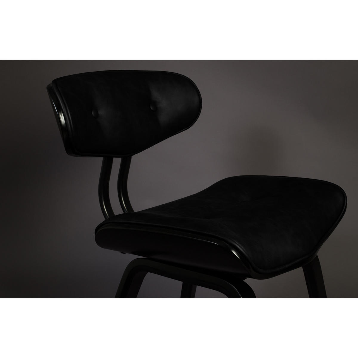 ESSZIMMERSTUHL Blackwood Kunstleder Schwarz - Schwarz, Kunststoff (51/78/555cm) - Dutchbone