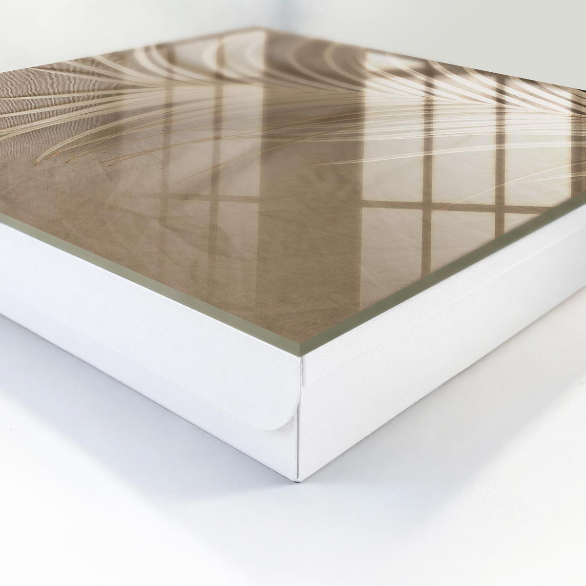SCHLÜSSELBOX Weiß 30x30 cm – Türöffnung nach rechts - Natürliche Eleganz - Beige, Metall (30/30/5cm) - TULUP