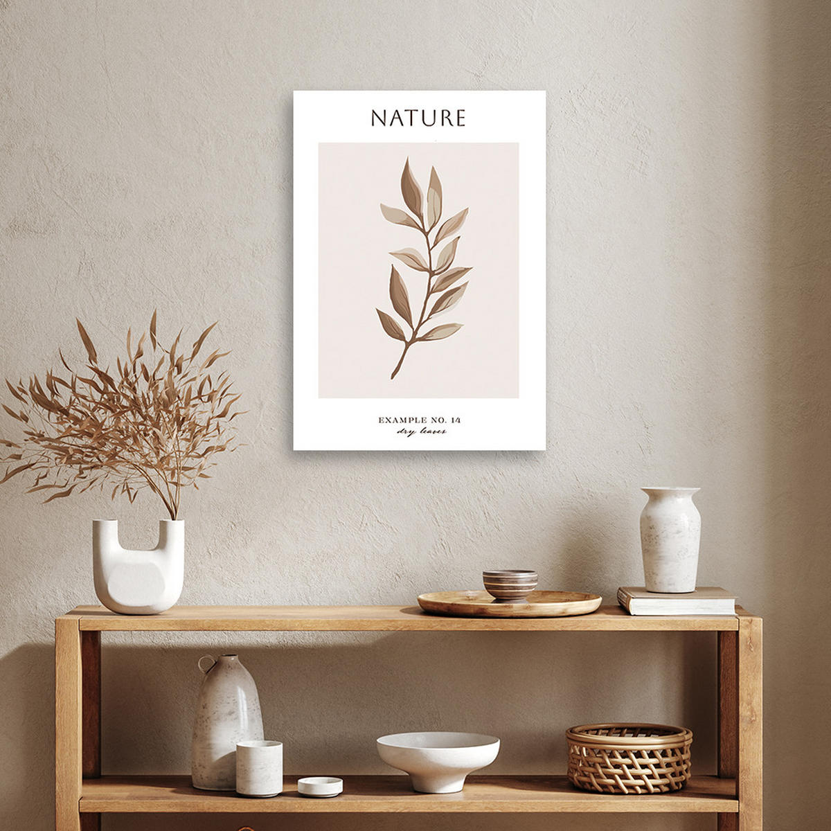 WANDBILD trockene blätter natur - Beige, Textil (40/60cm) - Feeby