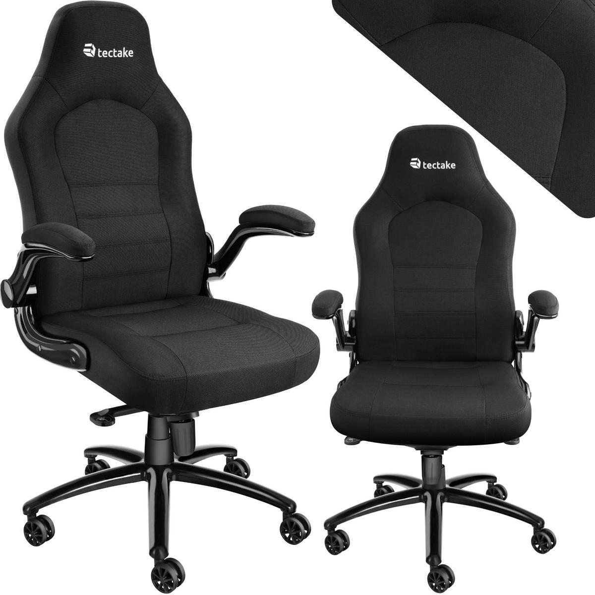 BÜROSTUHL Springsteen, stufenlos höhenverstellbar, schwarz - Schwarz, Kunststoff (70/131.5/67cm) - tectake