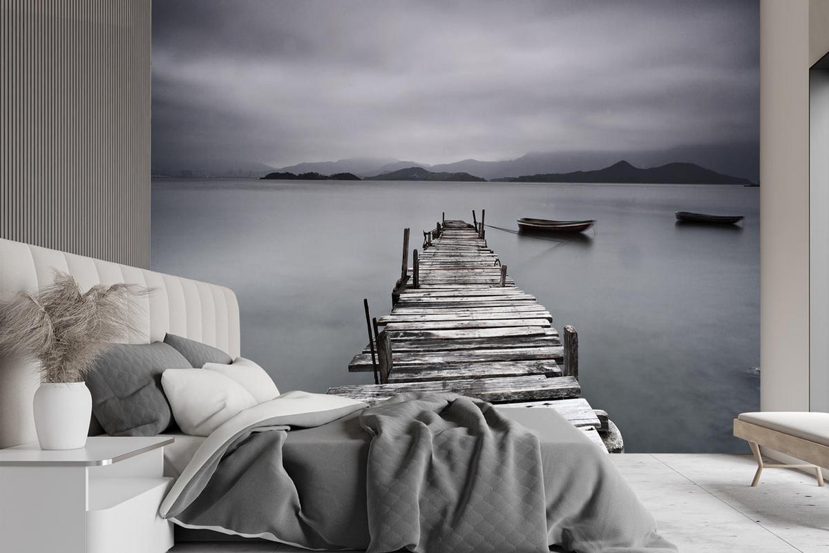 VLIESTAPETE Grau 250/175 cm - Grau, Papier (250/175cm) - KUNSTLOFT