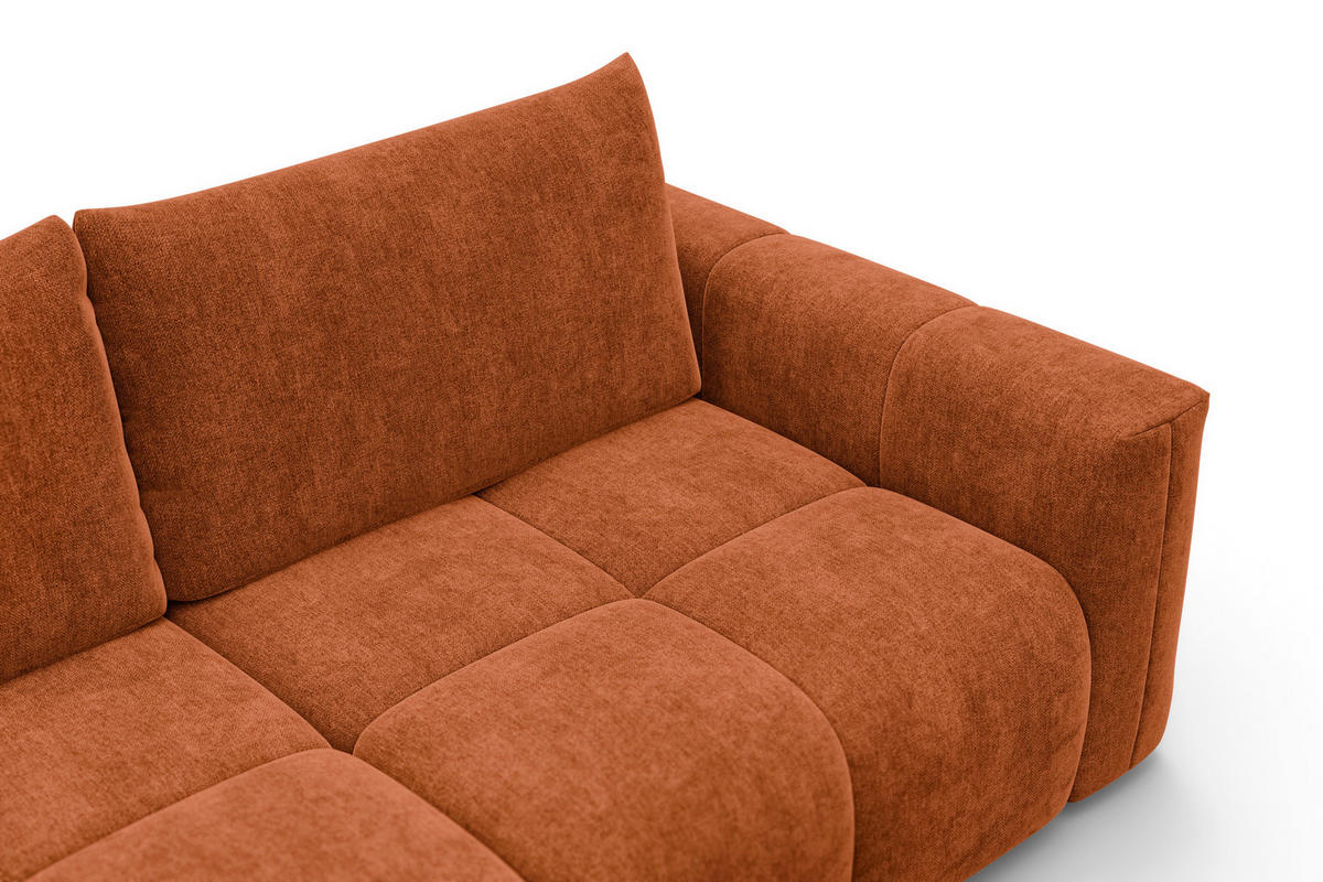 ECKSOFA VERONA 3-Sitzer links, Orange - Schwarz/Orange, Holz/Textil (224/173cm) - Courtois Laville
