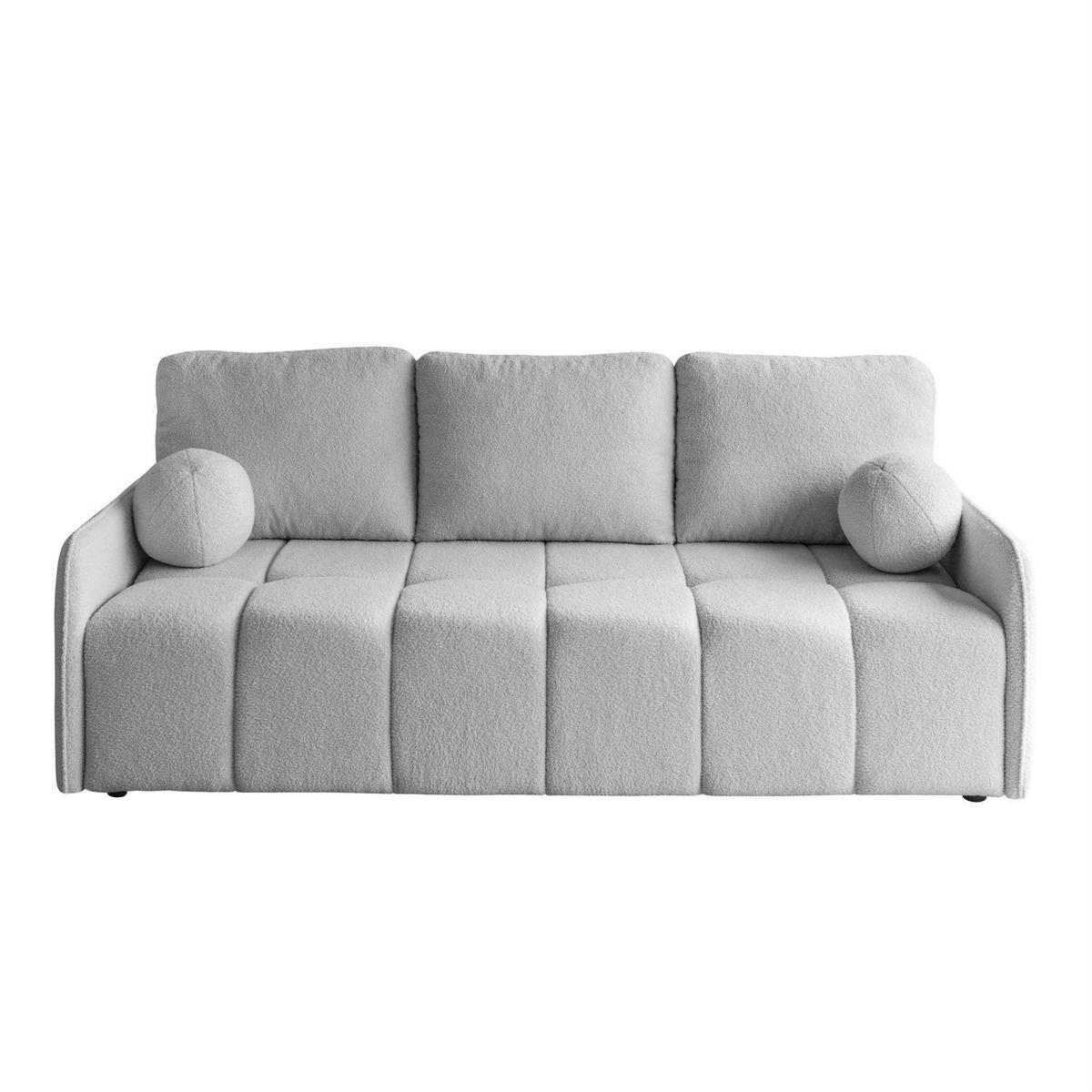 SCHLAFSOFA Morena, zweisitzig, mit Schlaffunktion, Quelle 83 - Hellgrau, Textil (207/90/90cm) - Lookway