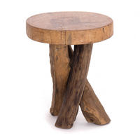 BEISTELLTISCH TEAK 40 Recyclingholz massiv naturfarben - Naturfarben, Holz (34/34/41cm) - DESIGN DELIGHTS