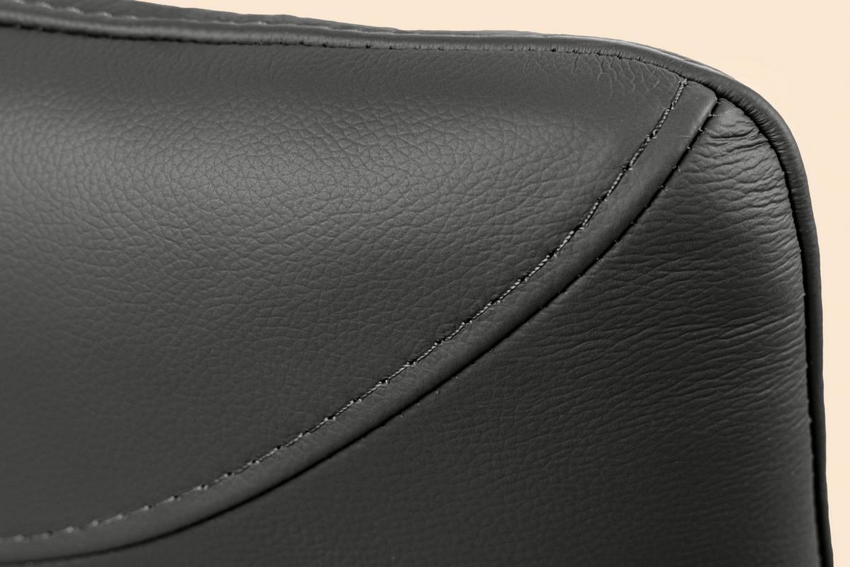 STUHL SIGNATUR Echtleder Schwarz 85 cm - Schwarz, Leder/Metall (64/85/65cm) - riess-ambiente