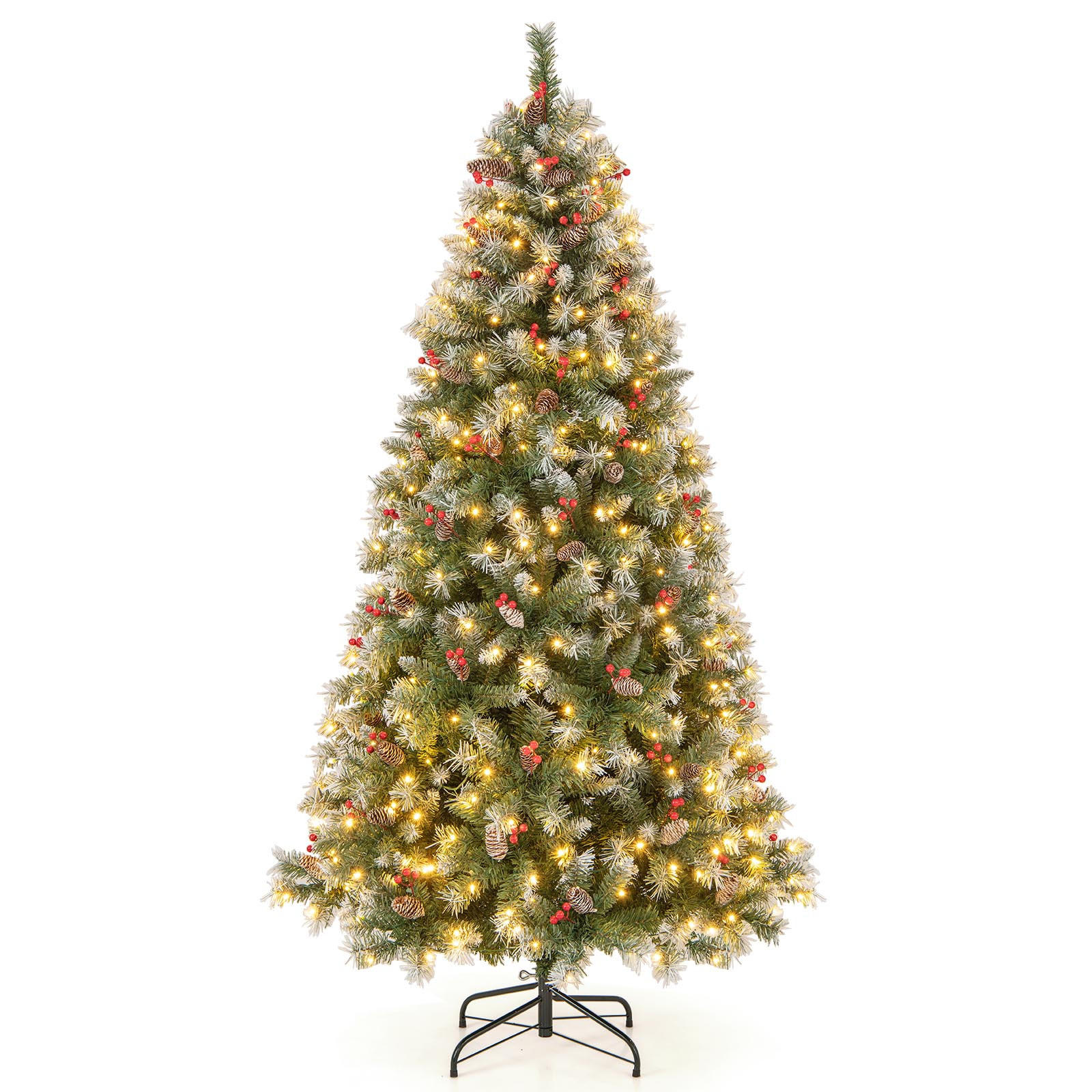 WEIHNACHTSBAUM 180cm Weiß - Grün, Kunststoff (180cm) - COSTWAY