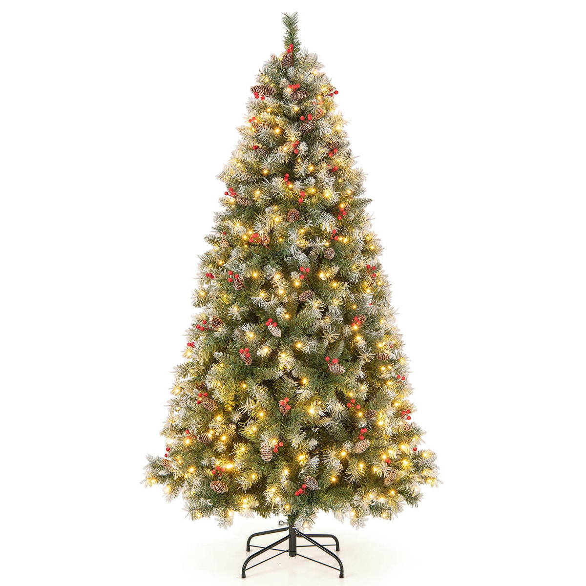 WEIHNACHTSBAUM 180cm Weiß - Grün, Kunststoff (180cm) - COSTWAY