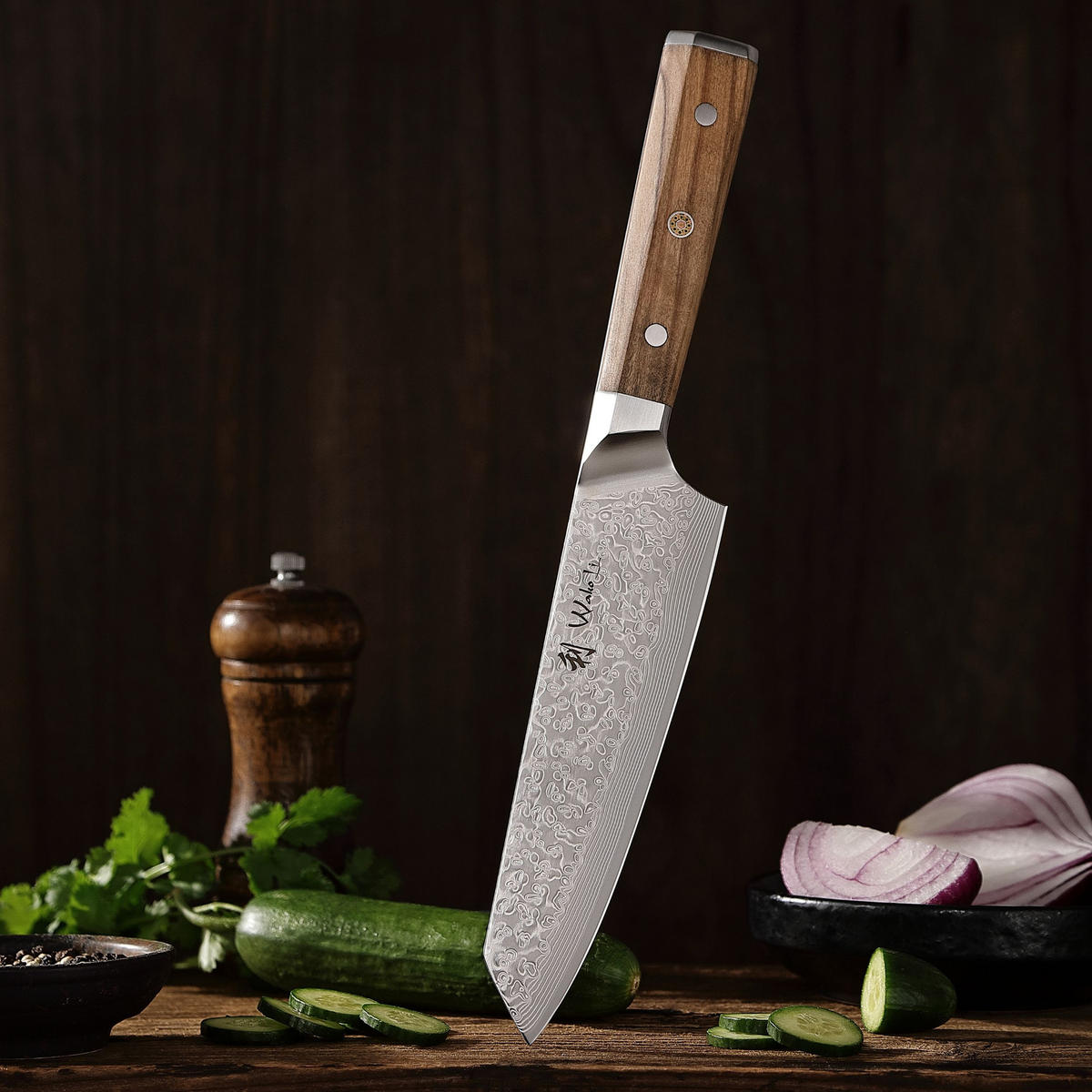 KIRITSUKEMESSER 18 cm - Braun, Metall (30cm) - Wakoli