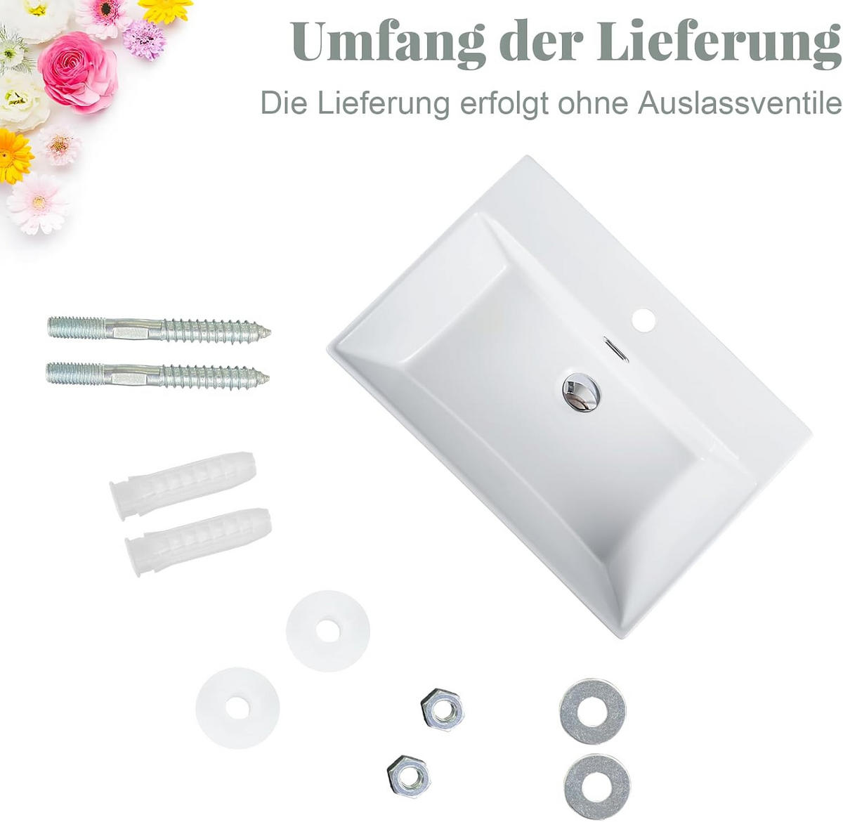 WASCHBECKEN Nyvyn 60/42/15 cm - Weiß, Keramik (42/15/60cm) - ZMH