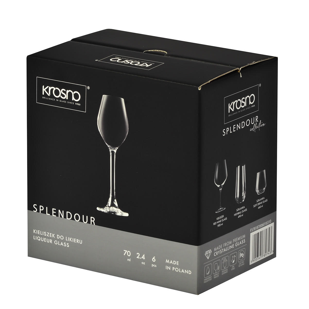 LIKÖRGLÄSER Splendour, 6er-Set, 70 ml - Transparent, Glas - Krosno Glass