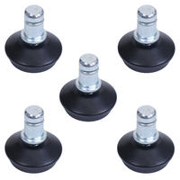 BODENGLEITER Schwarz 5er-Set - Schwarz, Kunststoff (3/4/3cm) - MCW
