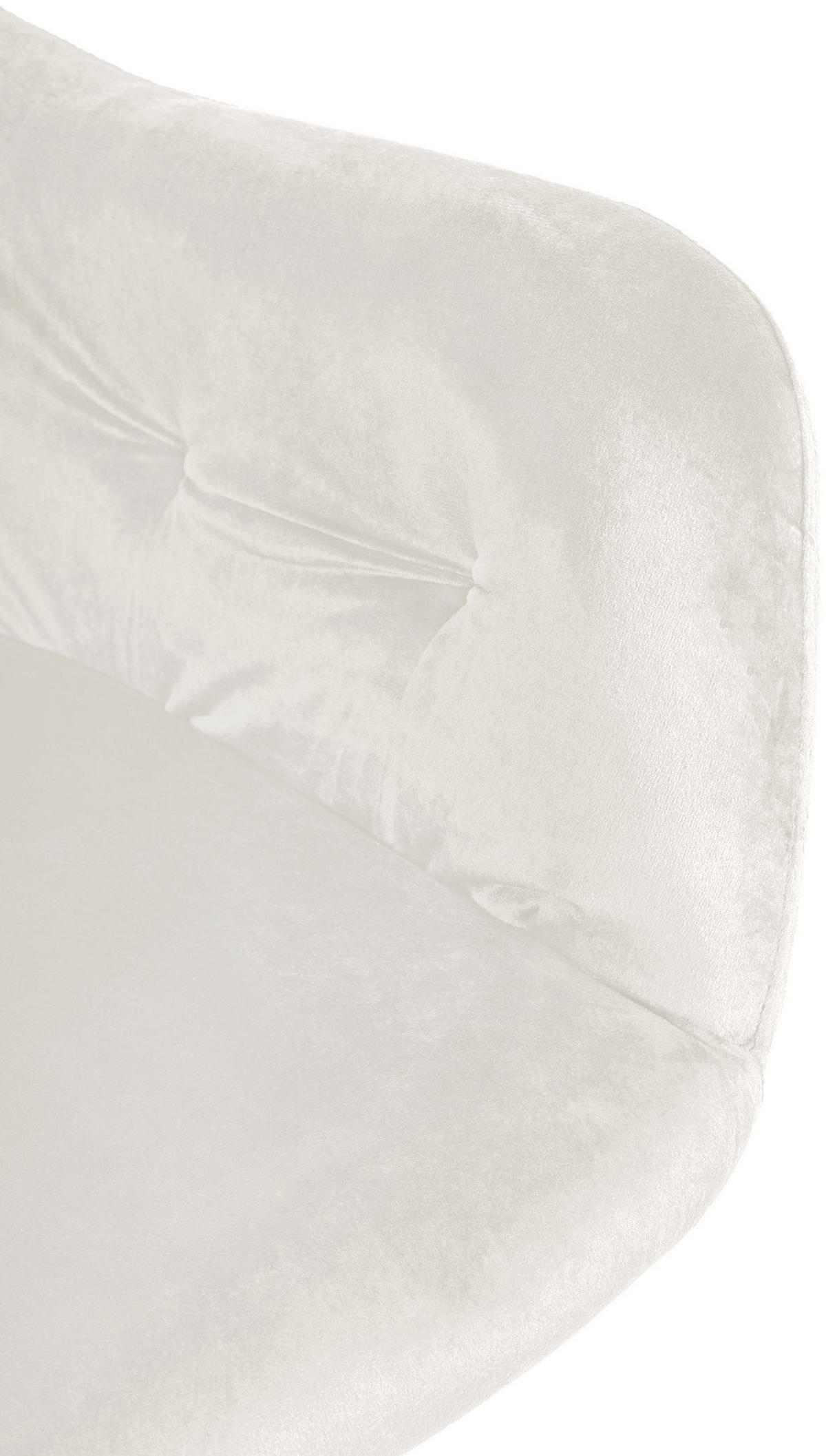 ARMLEHNENSTUHL Samt creme - Creme/Schwarz, Textil/Metall (59/82/62cm) - CLP