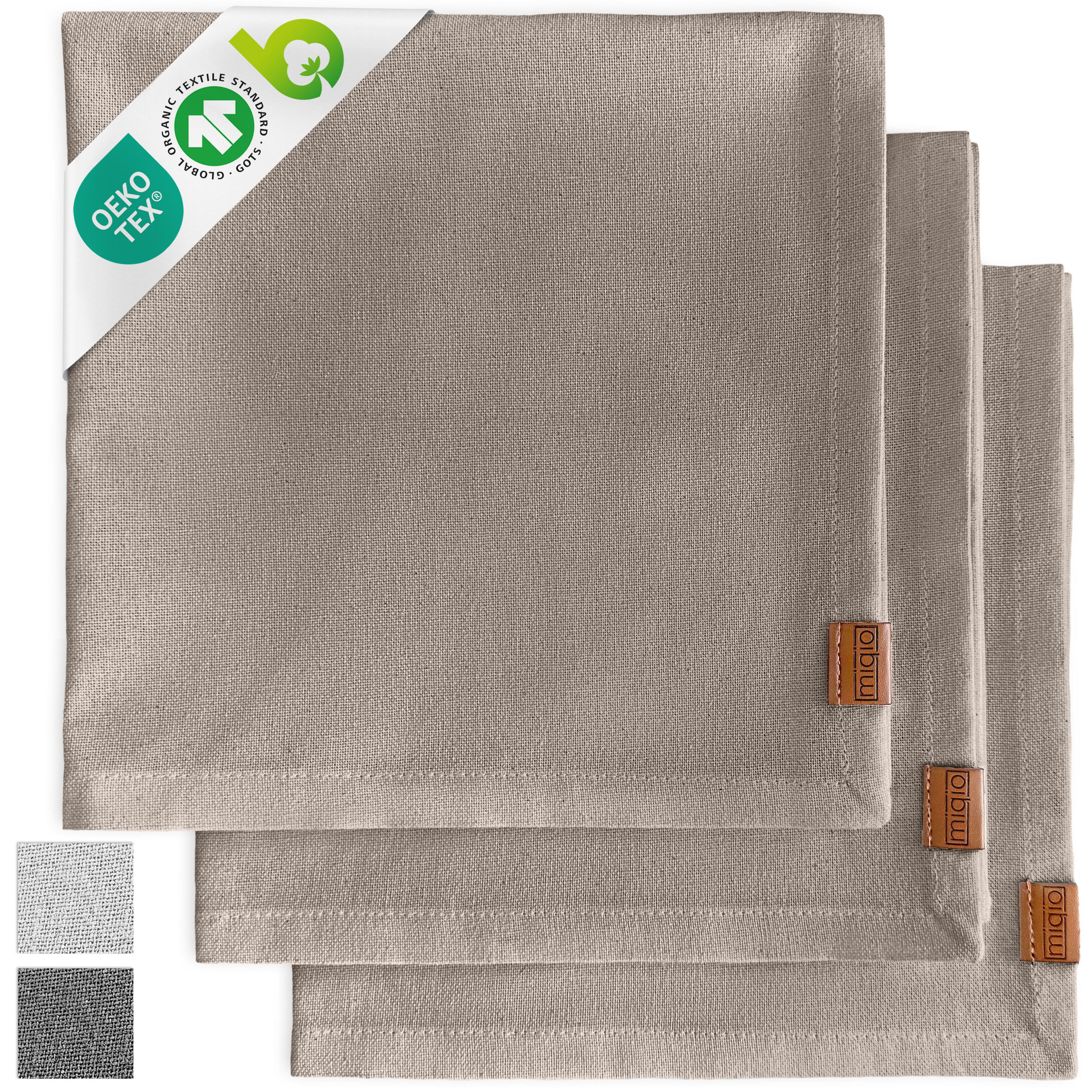 GESCHIRRTUCH 3er Set - Braun, Textil (45/70cm) - Miqio Design