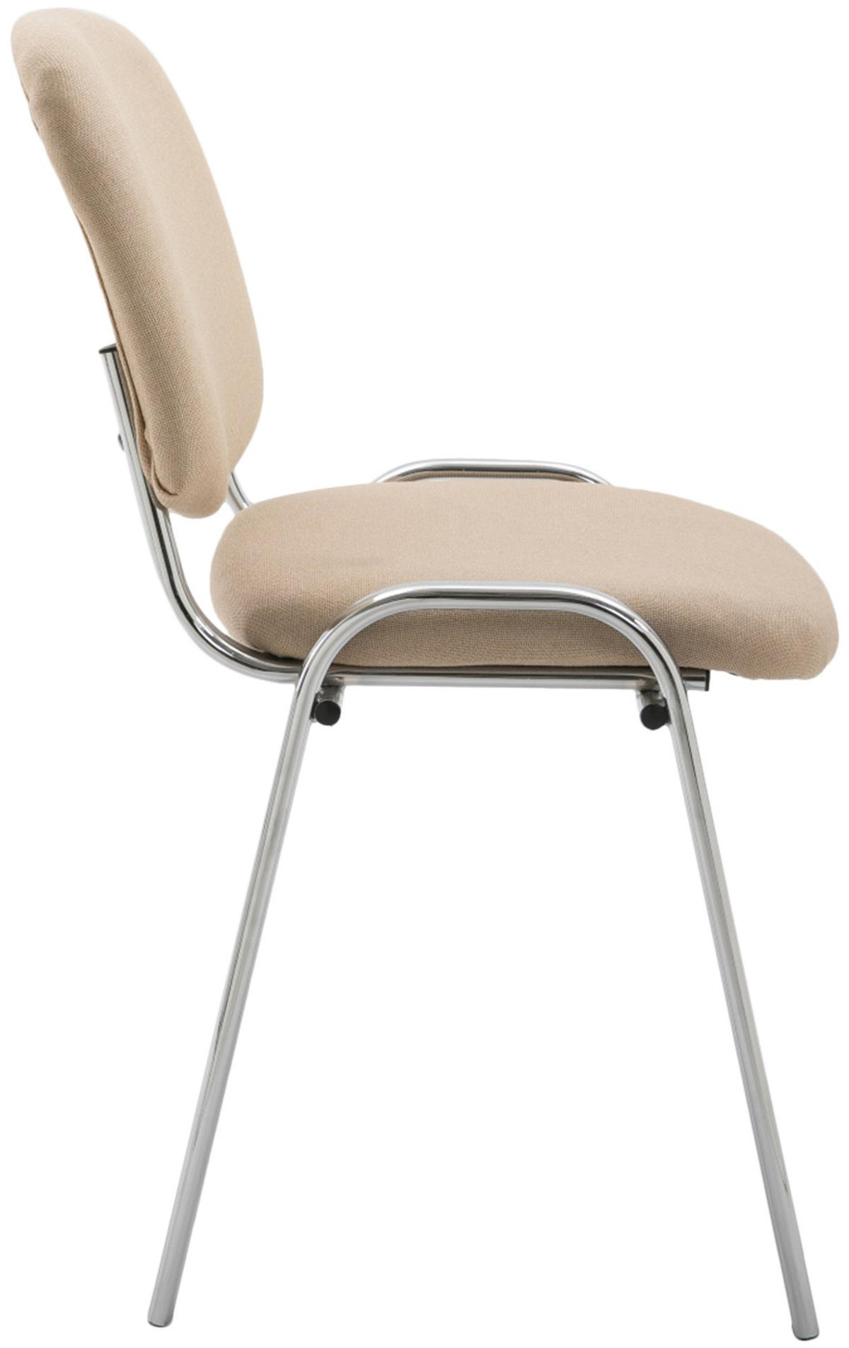BESUCHERSTUHL Stoff creme - Chromfarben/Creme, Textil/Metall (54/79/48cm) - CLP