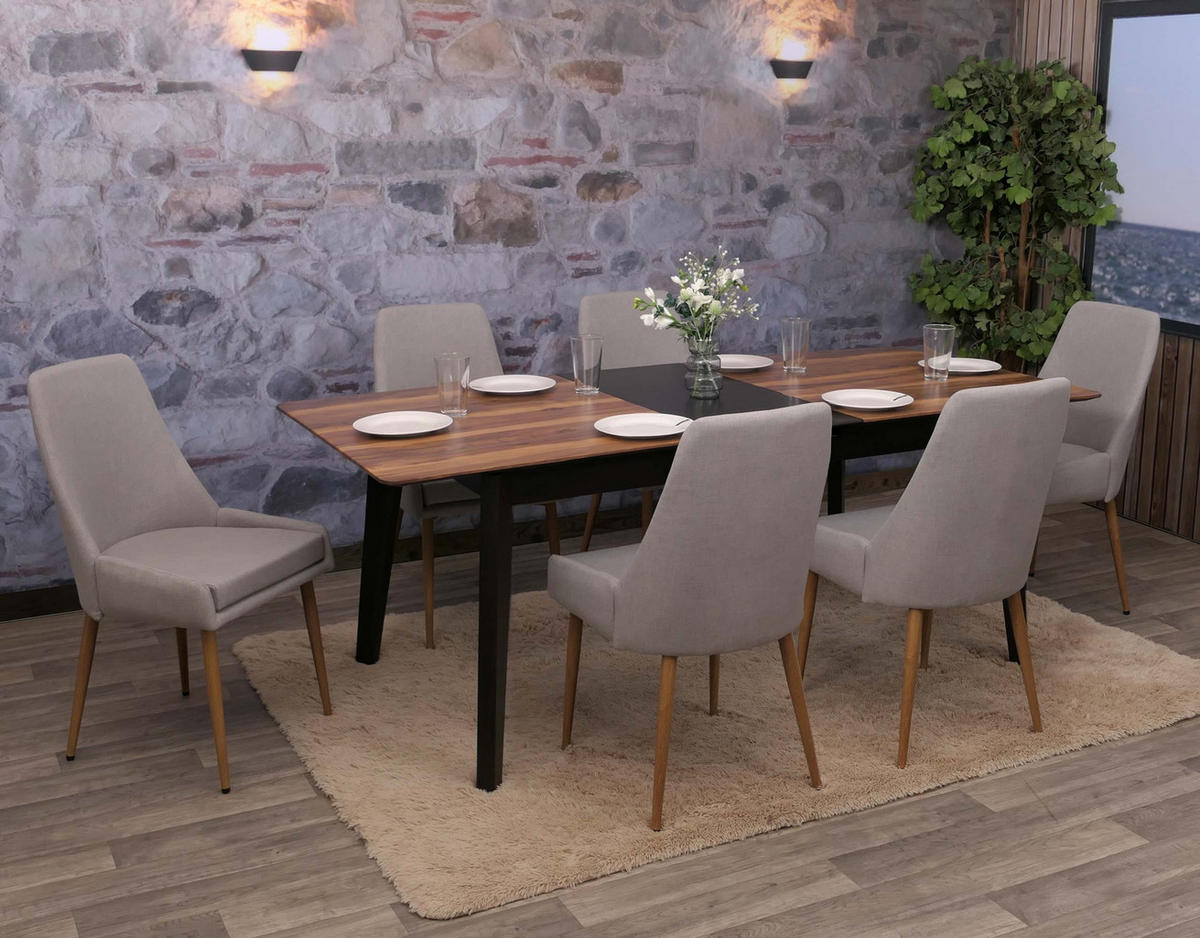 ESSZIMMERSTUHL Hellgrau 6er-Set - Hellgrau, Textil (50/92/60cm) - MCW