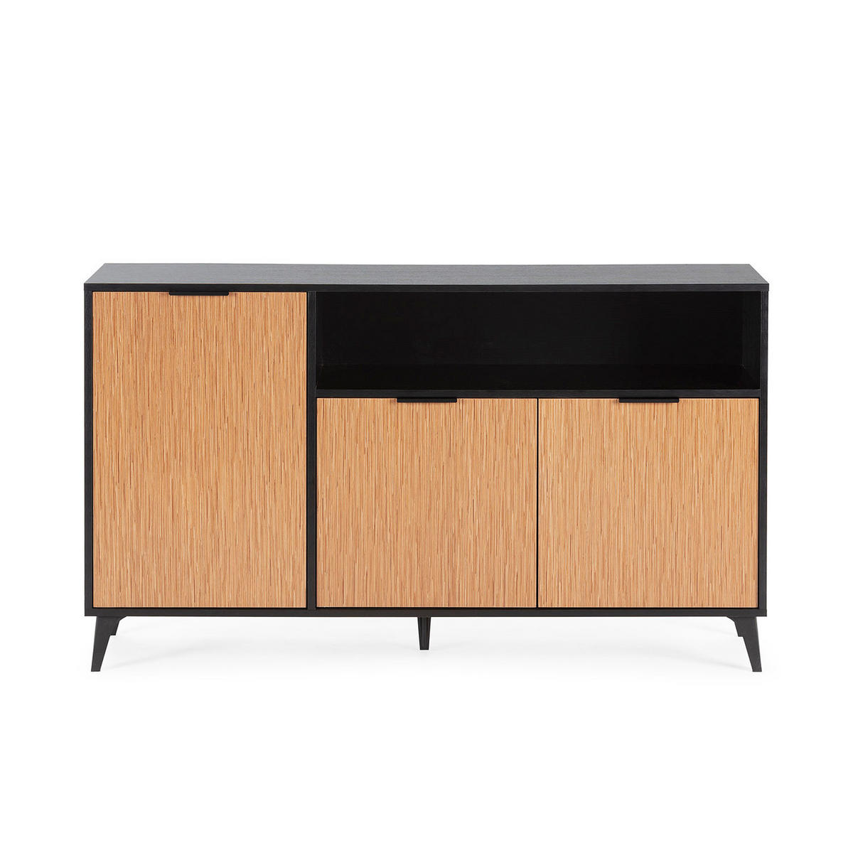 SIDEBOARD Denis, Schwarz/Holzfarbe - Schwarz, Holzwerkstoff (136/80/40cm) - VS Venta-stock