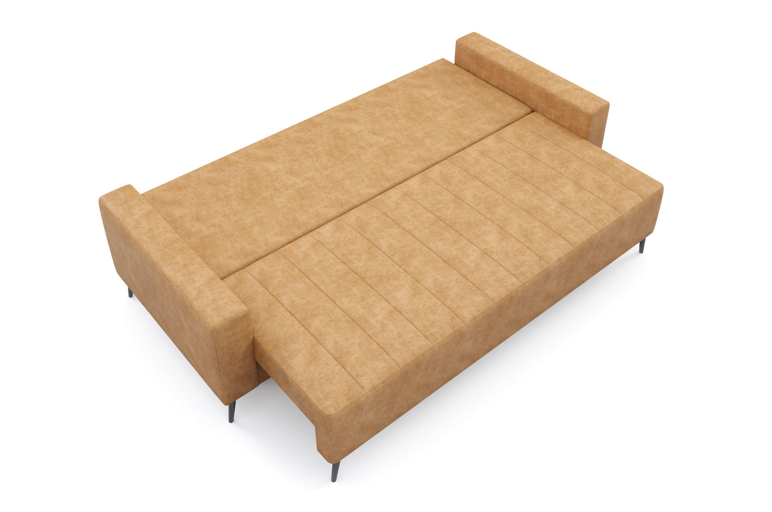 SCHLAFSOFA - Sofa Retros - Mustard (Goya 06) - Dunkelorange, Holz (229/95/99cm) - Möblo