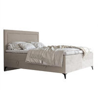 BOXBETT NERO 200/200 cm mit Matratze und Topper, Creme - Creme/Schwarz, Holzwerkstoff/Textil (200/200cm) - Idohome