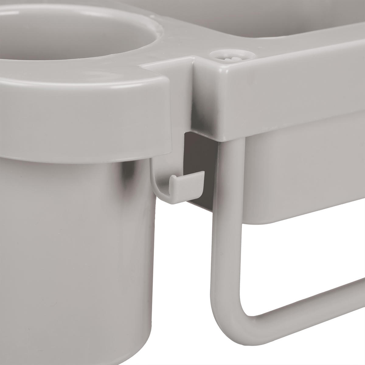 FÖHN-HALTERUNG - Grau, Kunststoff (30/9/10.5cm) - Relaxdays