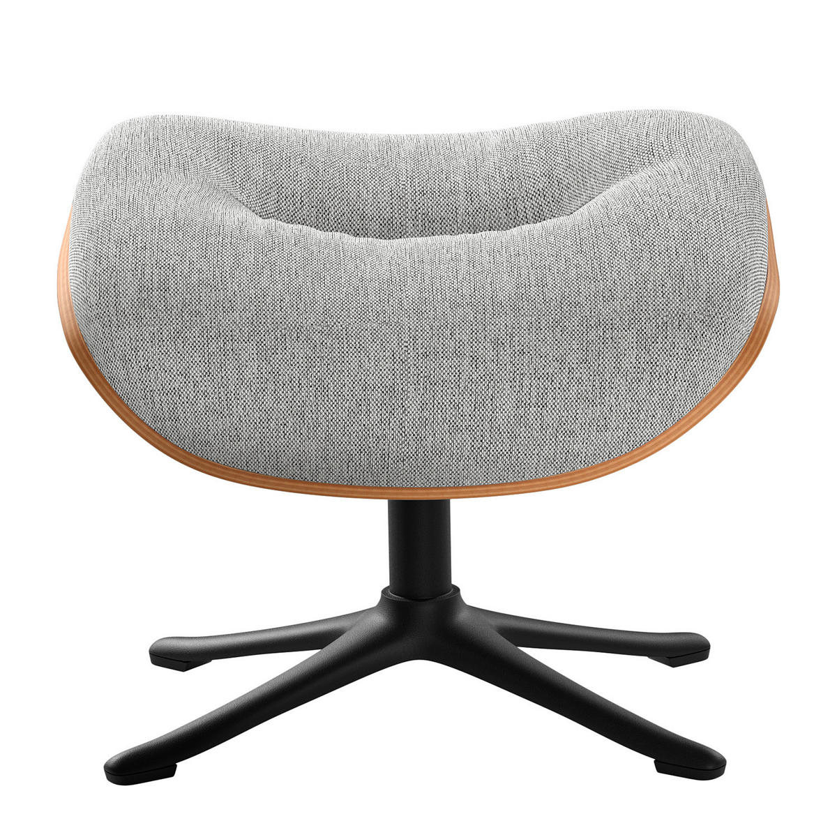 POLSTERHOCKER - Hellgrau/Schwarz, Textil/Metall (44/39/42cm) - home24