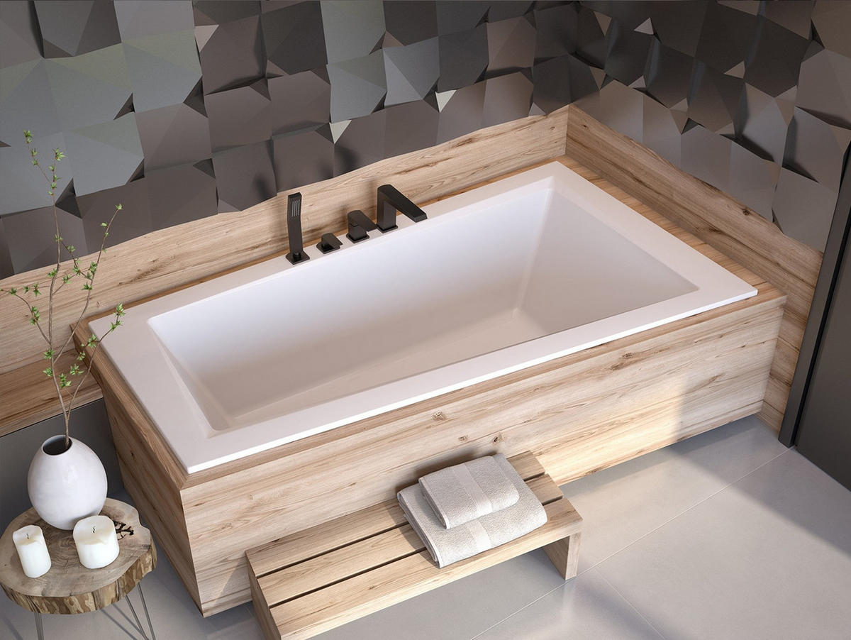BADEWANNE Eckwanne INTIMA SLIM 160/90 Rechts Ablauf & Füße - Weiß, Kunststoff (90/55.5/160cm) - bad land