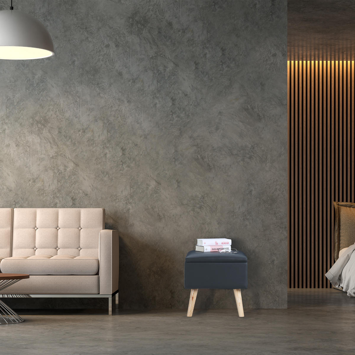 SITZHOCKER - Multicolor, Holz/Holzwerkstoff (40/40/40cm) - Relaxdays