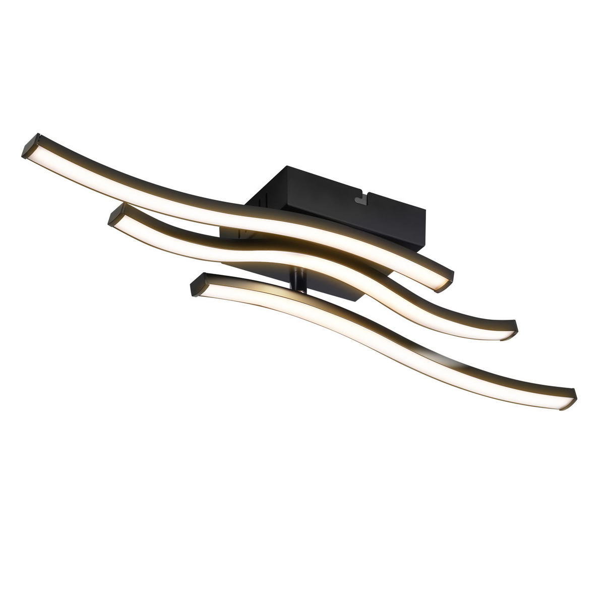 LED DECKENLEUCHTE Asteria 51.5/12/7.5 cm - Schwarz, Kunststoff (51.5/12/7.5cm) - ZMH