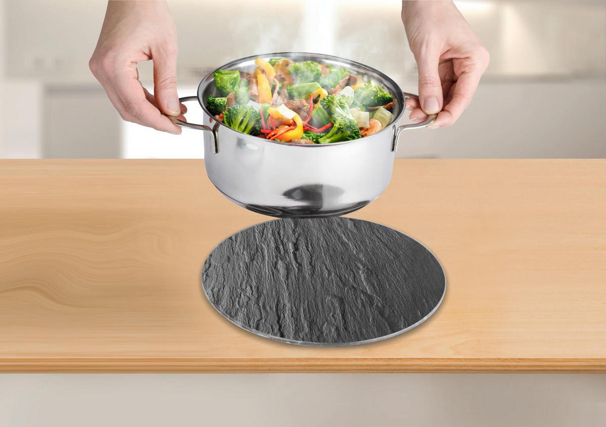 TOPFSTÄNDER Glas 20/20/0,8 cm - Anthrazit, Glas (20/20cm) - Wenko
