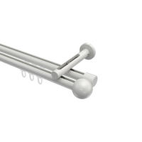 INNENLAUF-GARDINENSTANGEN-SET Siteno Luino 400 cm (geteilt in 2 x 200 cm), 2-läufig, 20 mm Ø Weiß - Weiß, Metall (400cm) - INTERDECO