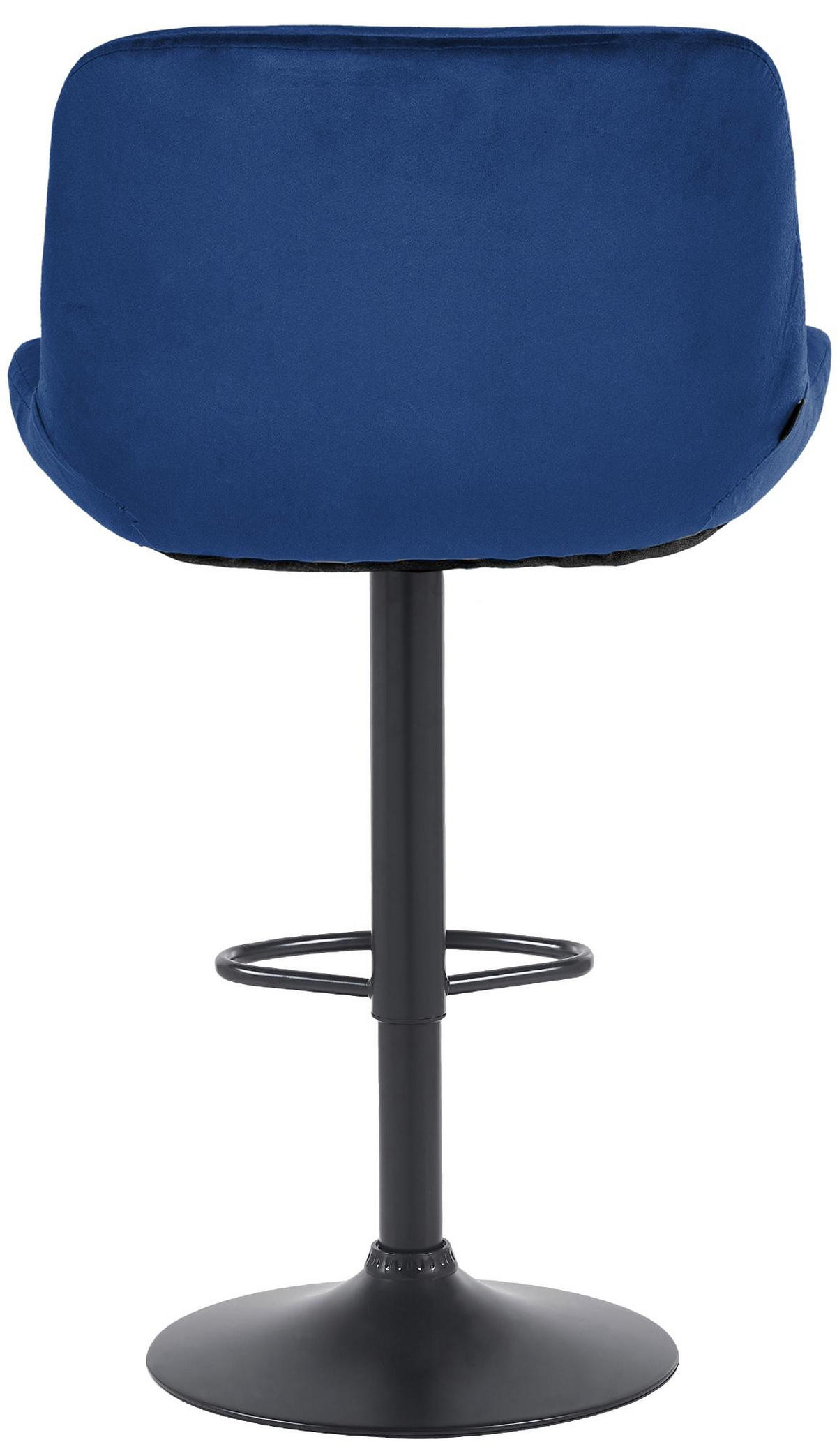 BARHOCKER Samt blau - Blau/Schwarz, Textil/Metall (50/85/50cm) - CLP