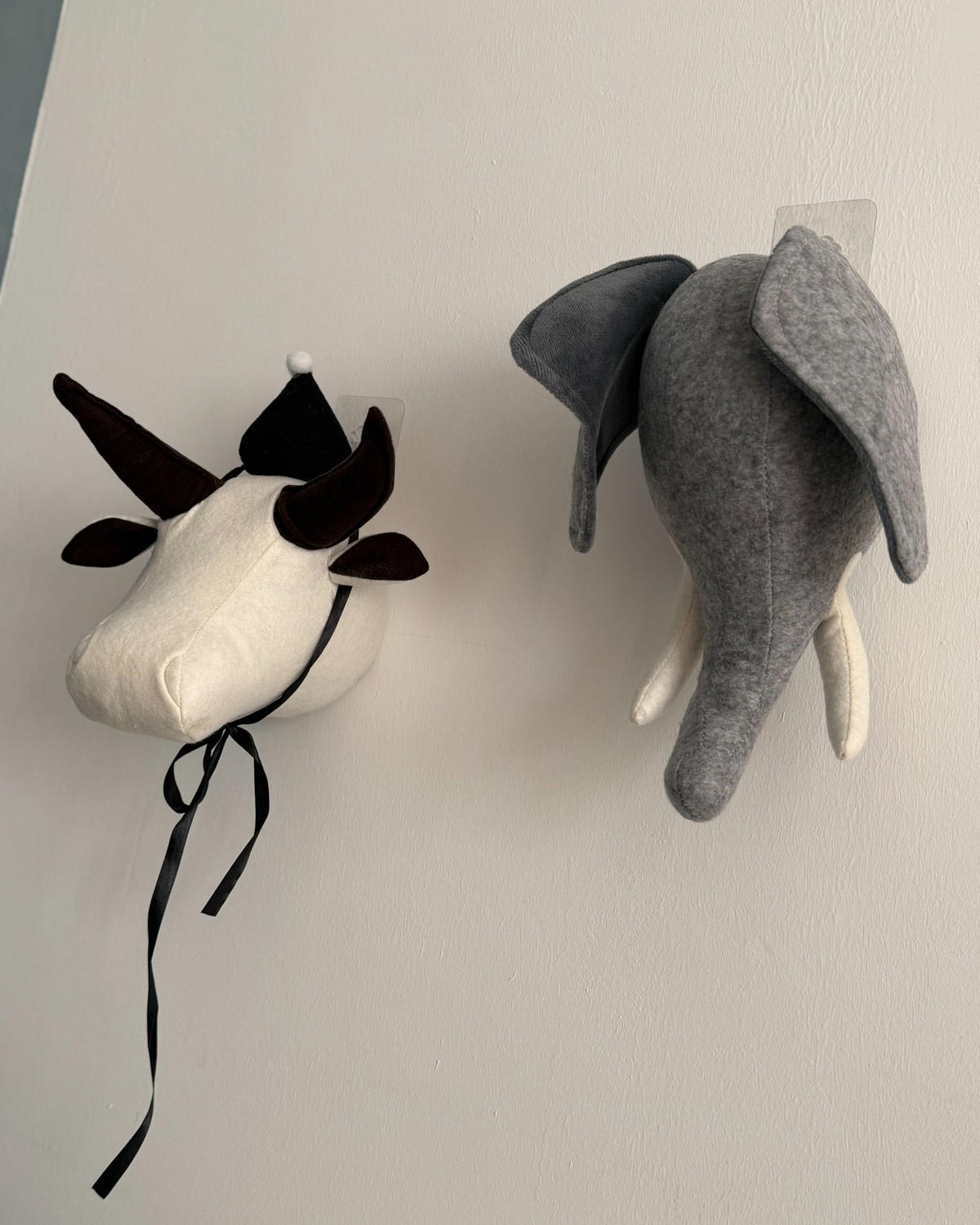 DECORAȚIUNE DE PERETE albă crem/maro Geoffrey - alb, material textil (22/24/18cm) - Beliani