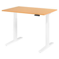 SCHREIBTISCH elektrisch XMKA 80/120/74 cm in Buchefarben/Weiß - Buchefarben/Weiß, Holzwerkstoff (80/120/74cm) - bümö