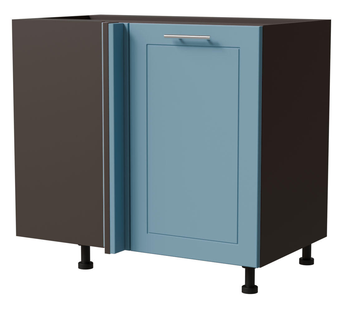 ECKVERBINDUNGSSCHRANK Bari D13U/90 Lava / RAL 5024 pastellblau 90 / 50 / 82cm - Blau/Dunkelgrau, Holz/Holzwerkstoff (90/82/50cm) - Feldmann-Wohnen