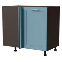 ECKVERBINDUNGSSCHRANK Bari D13U/90 Lava / RAL 5024 pastellblau 90 / 50 / 82cm - Blau/Dunkelgrau, Holz/Holzwerkstoff (90/82/50cm) - Feldmann-Wohnen