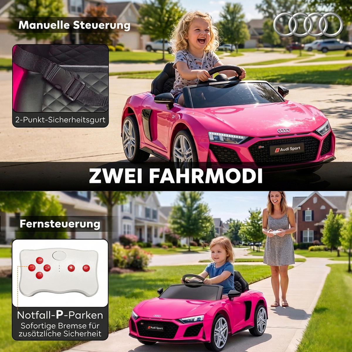 FAHRZEUGE zum Draufsitzen Rosa 107.0/58.0/44.0cm - Pink, Kunststoff (107/58/44cm)
