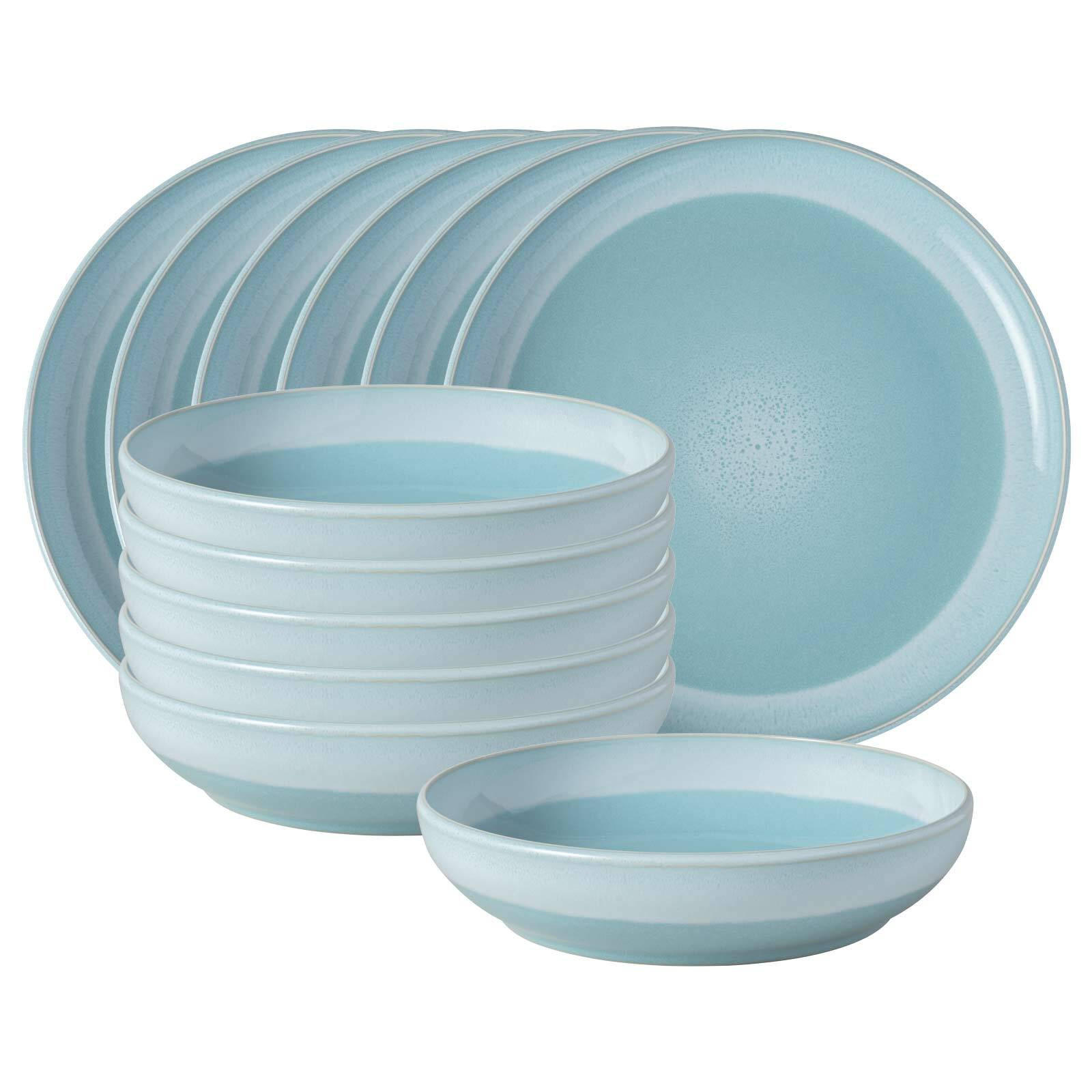 TAFELSERVICE Perlemor Aqua blau 12er Set - Blau, Keramik (2/2/2cm) - like.Villeroy & Boch