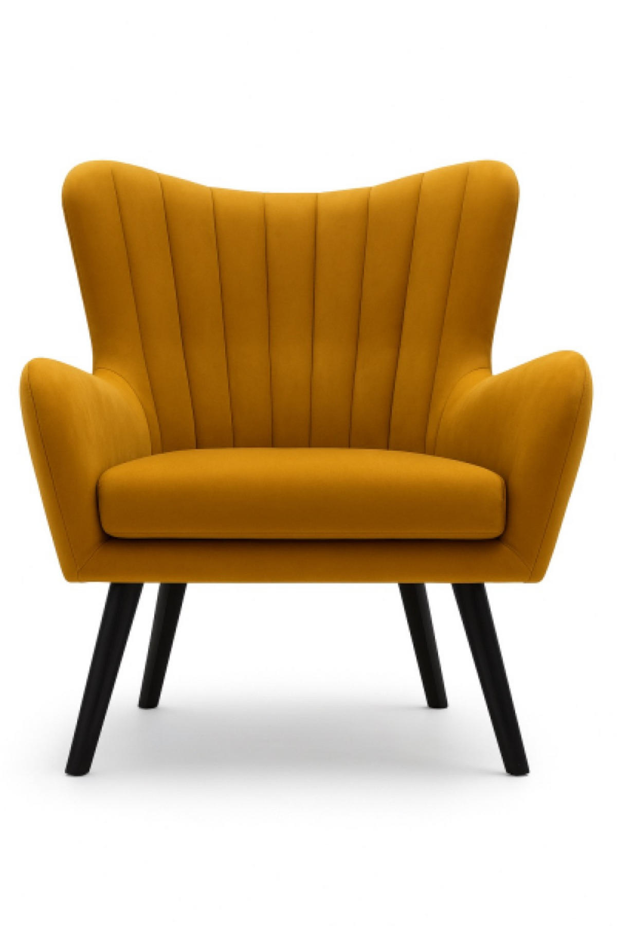 SESSEL Muskat TEDI Mit Holzbeinen Gepolstert Stoff Velluto - Gelb, Textil (76/100/78cm) - Sepro Meble