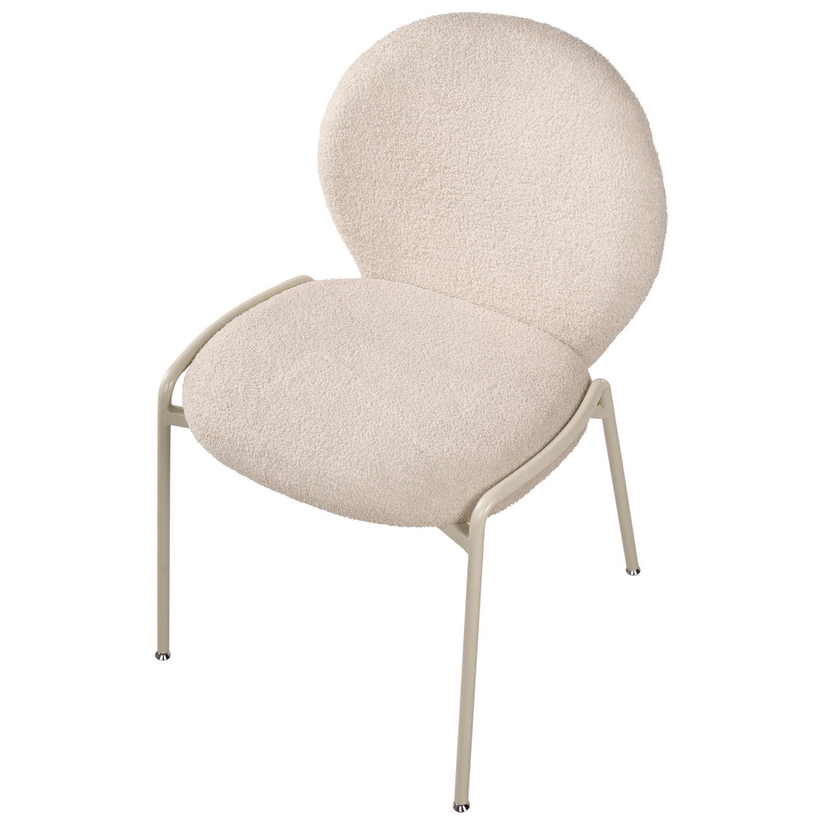 ŽIDLE sada 2 ks Bouclé Světle béžová Ellie - béžová, textil (56/83/65cm) - Beliani