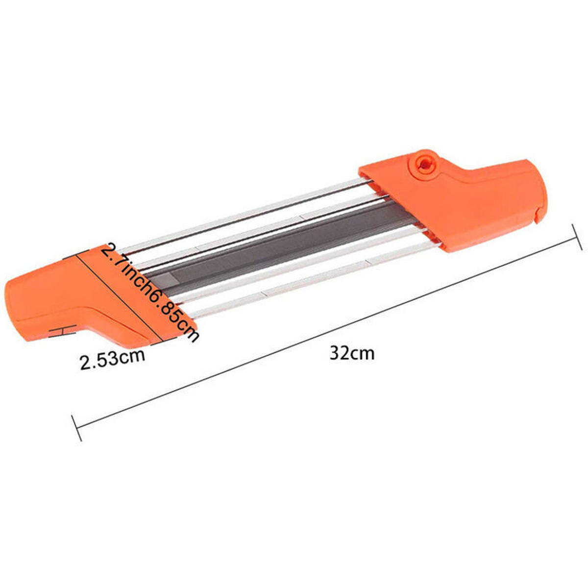 FEILE – Geeignet für 3/8"-P-Sägeketten (4,8 mm Durchmesser) - Weiß, Metall (32/6.85/2.3cm) - DCA